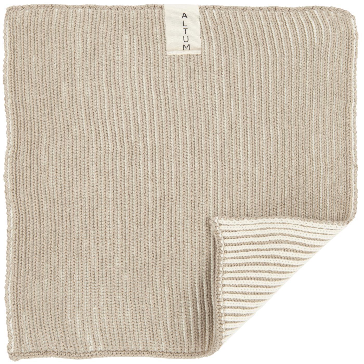 Waschlappen ALTUM gestrickt, beige, ca. 25 x 25 cm