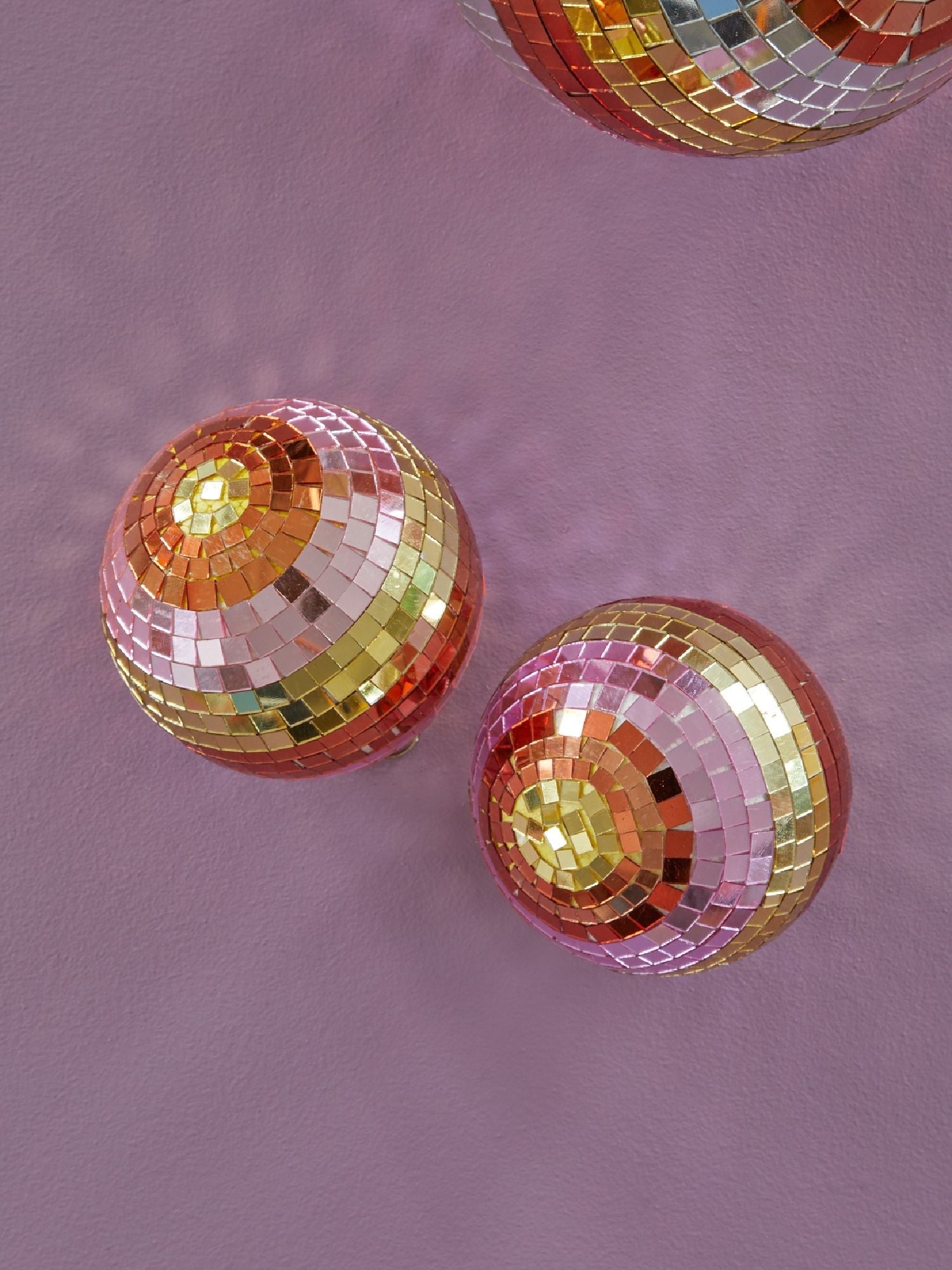 RICE Diskokugel Gold, D. ca. 25 cm, Large Disco Ball - gold