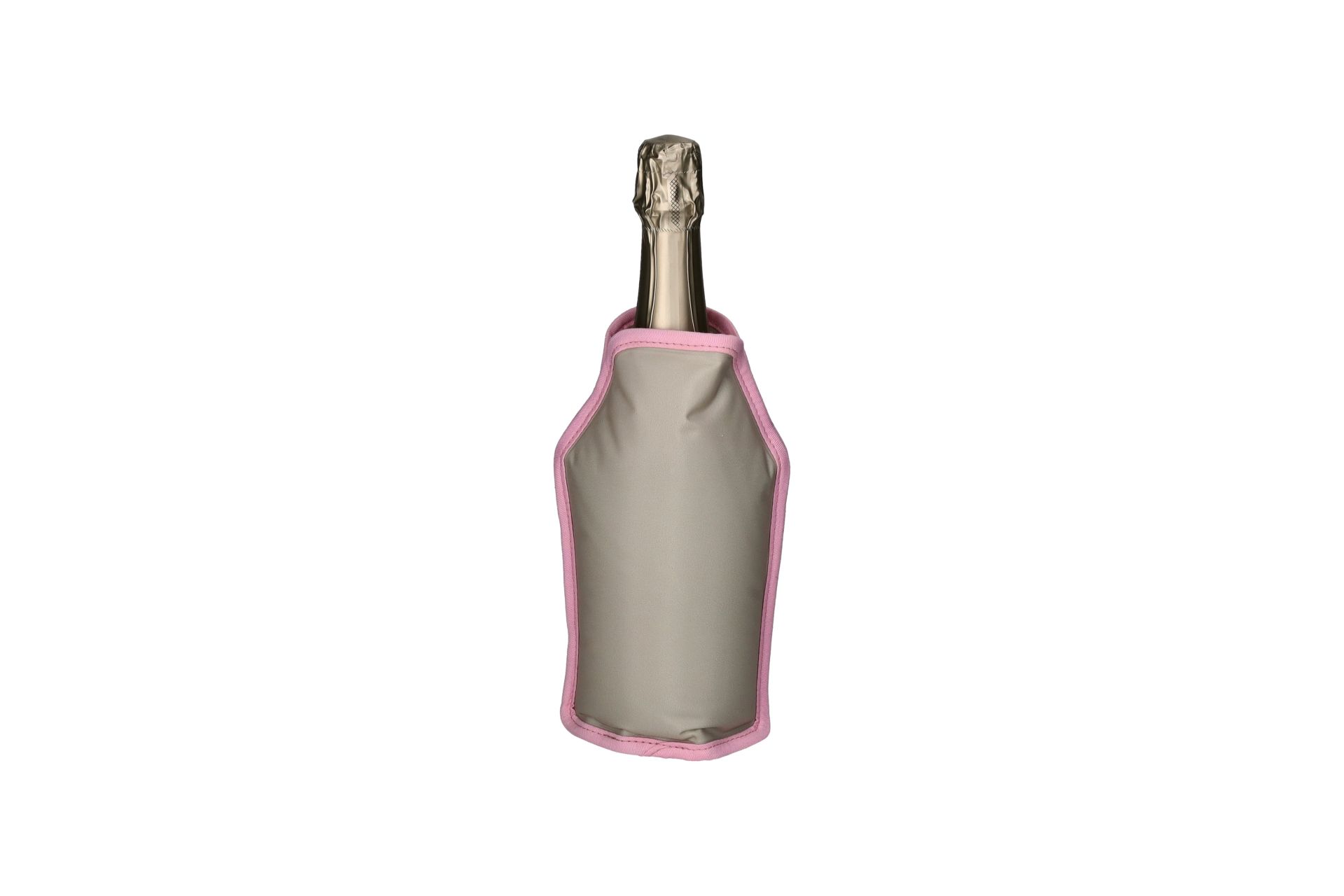 Froid, Kühlmanschette, Motiv: Champagnerflasche, grau/rosa