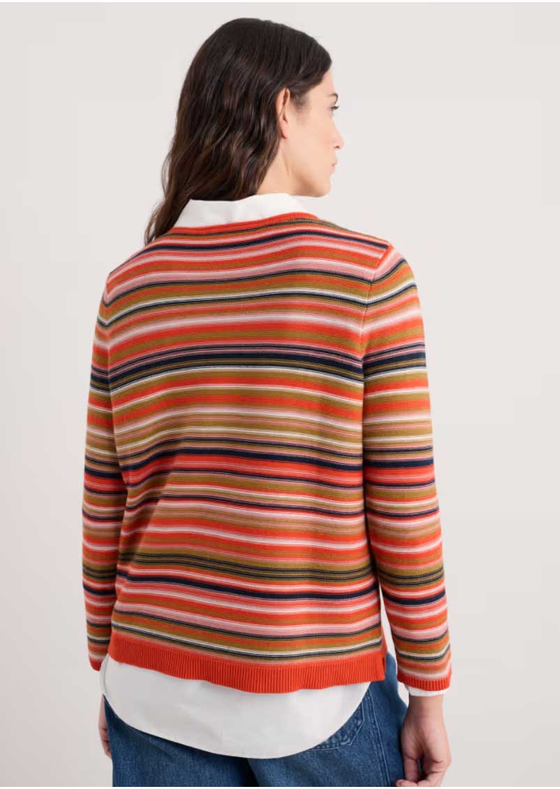 % SEASALT CORNWALL Pullover Makers Cotton Jumper, Farbe: Ripple Marks Pear Multi