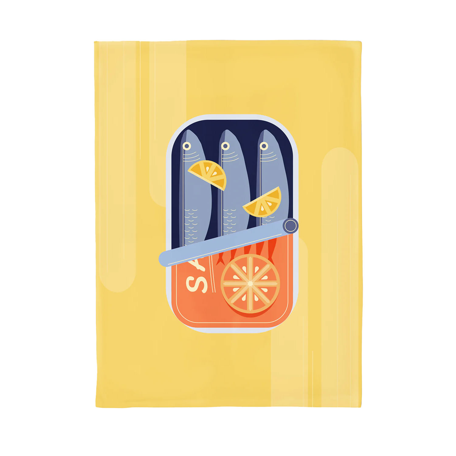 Geschirrtuch SARDINES FOR DINNER , rosa, Organic Kitchen Towel  , Sardinen