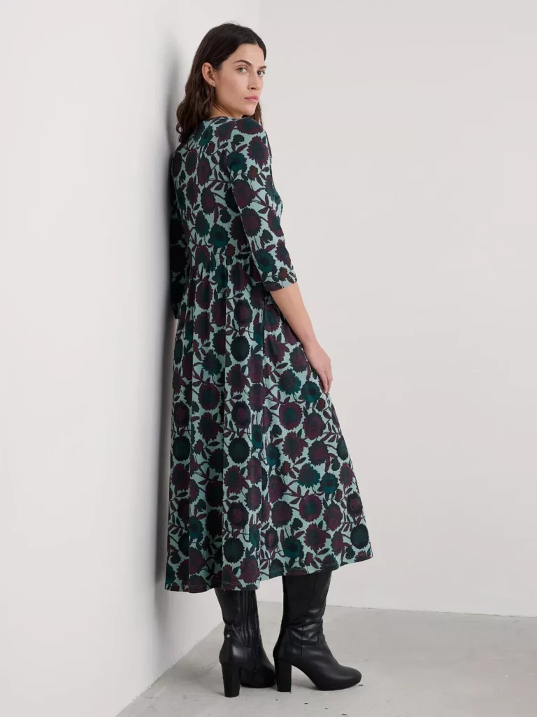 % SEASALT CORNWALL Emily Dress-Figurative Floral Sardine