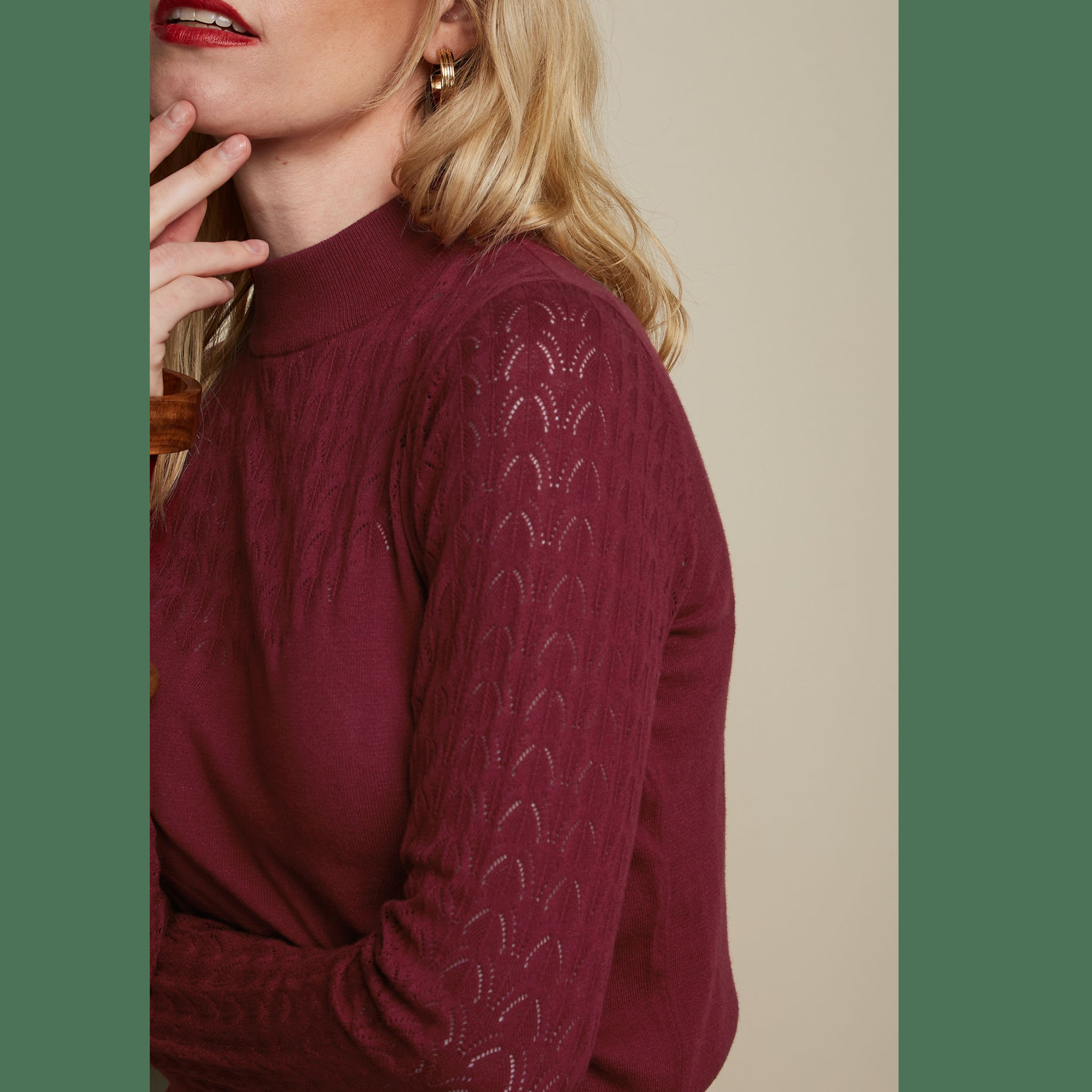 King Louie Agnes Top Club, Pullover, Farbe: Cabernet Red