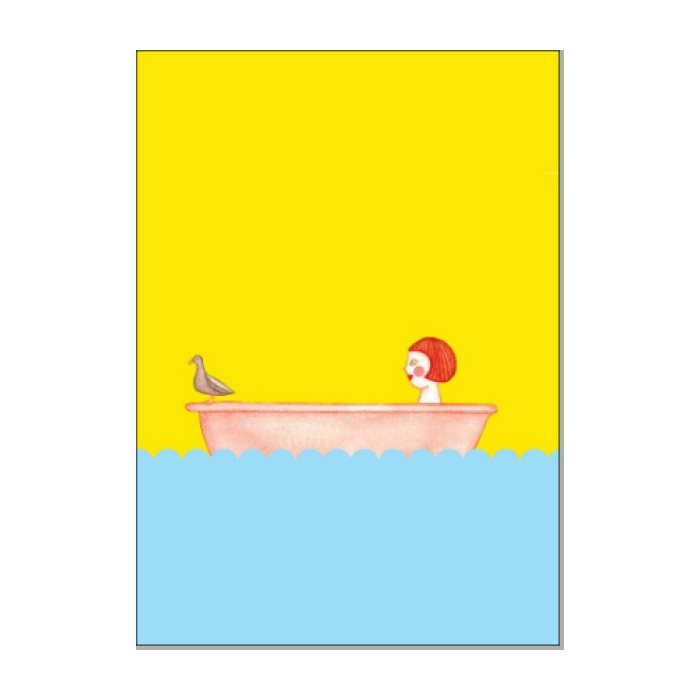 Postkarte Die Reise/ Frau in Badewanne von ask a duck   