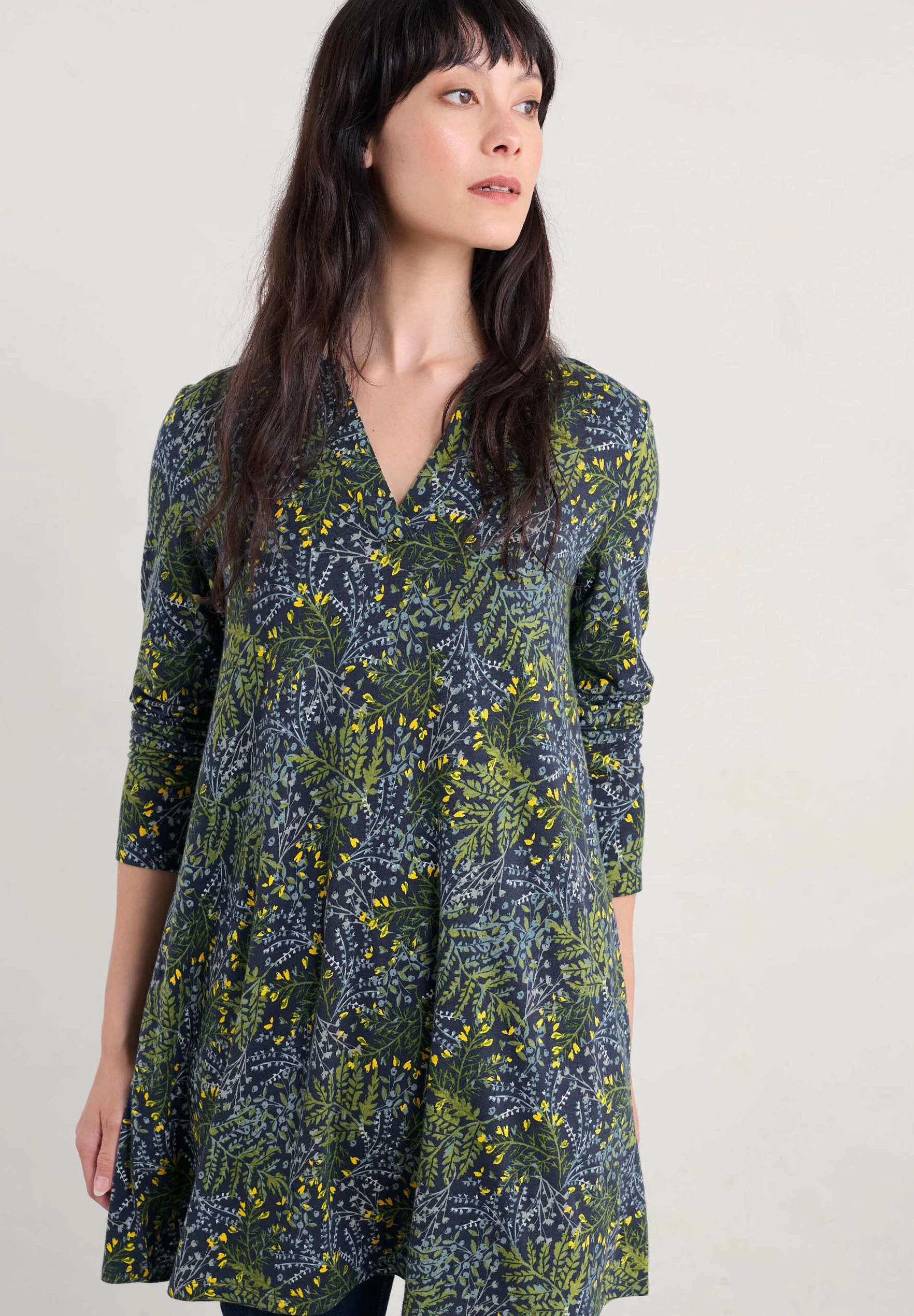 % SEASALT CORNWALL Tunika Wreathe Tunic-Pressed Fern Maritime