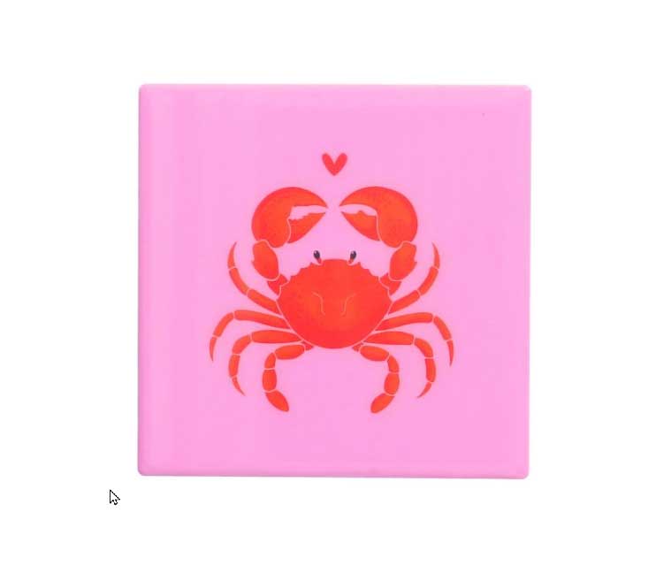 Love Tiles Untersetzer, Motiv: Krabbe, hot pink 