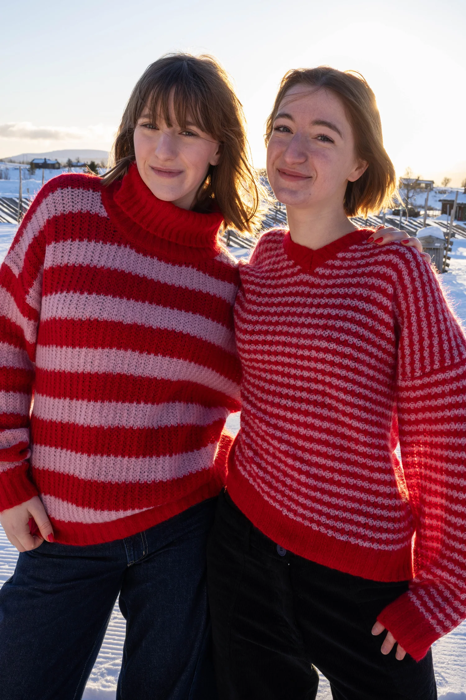 Danefae Pullover Danerelative Mohair Sweater Dark Red/Cold Pink