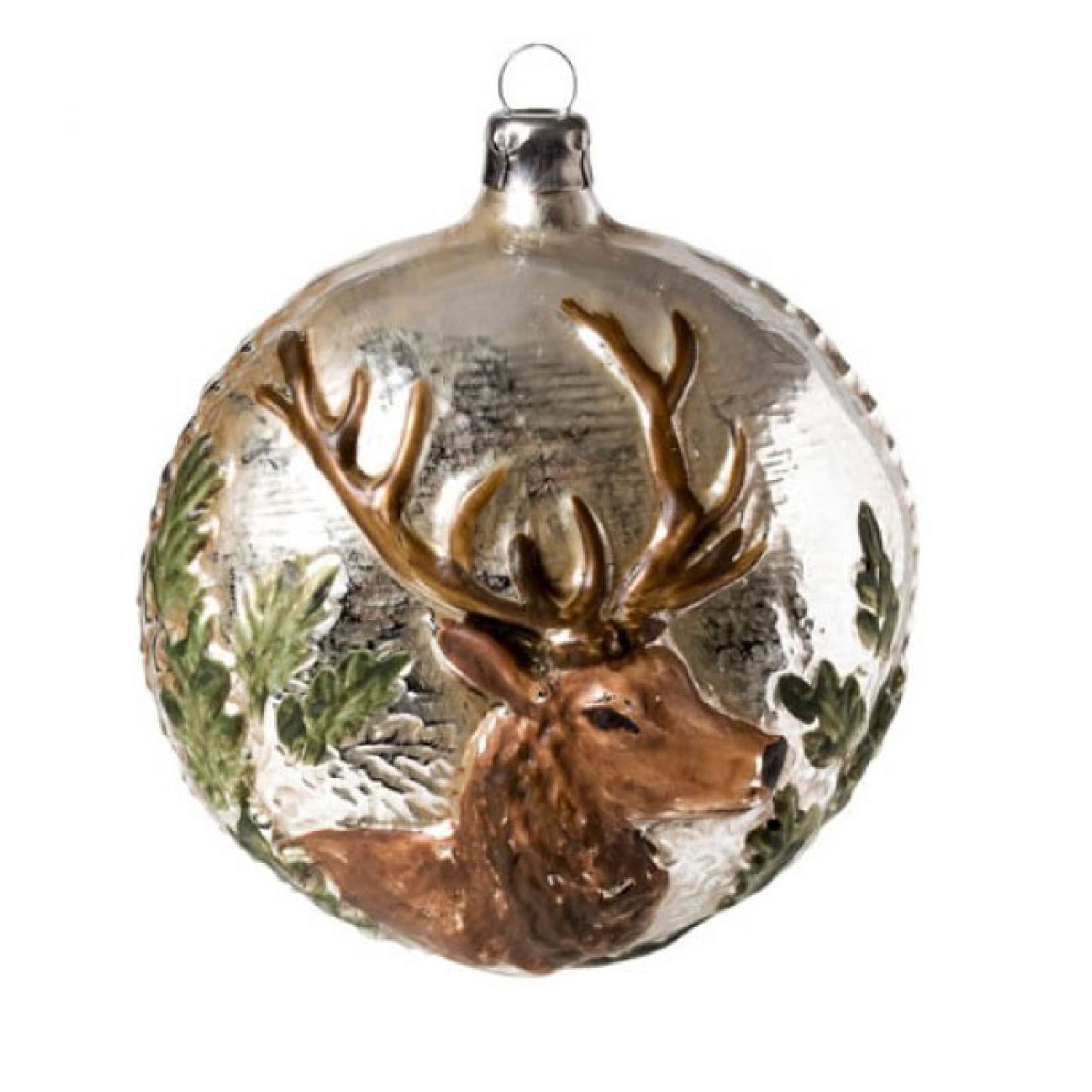 Nostalgie Christbaumkugel "Hirsch" (patiniert von Marolin)