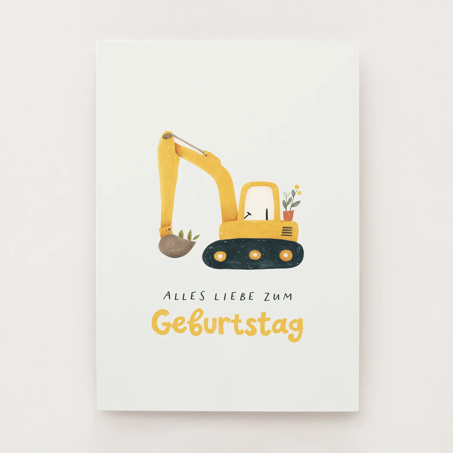 Falene Kinder Karte - Bagger von Falene   , Geburtstag
