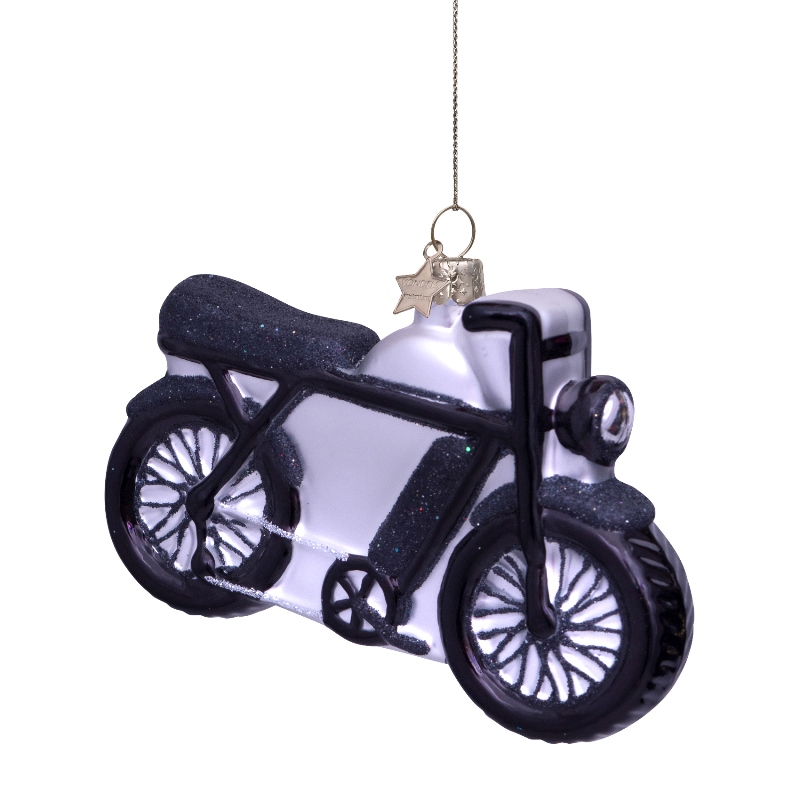 Weihnachtskugel Fatbike, schwarz, Fahrrad, ca. 7,5 cm von Vondels 