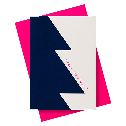 Pink Stories Grußkarte W. Baum midnight blue, Neon, handbedruckt-xm-20