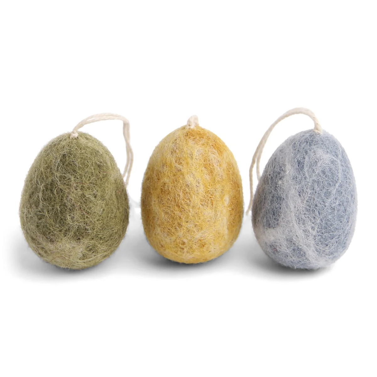 Gry & Sif 3er Set Eier aus Filz "MARBLE" zum Hängen, Eggs - Marble - Set of 3, Fair Trade