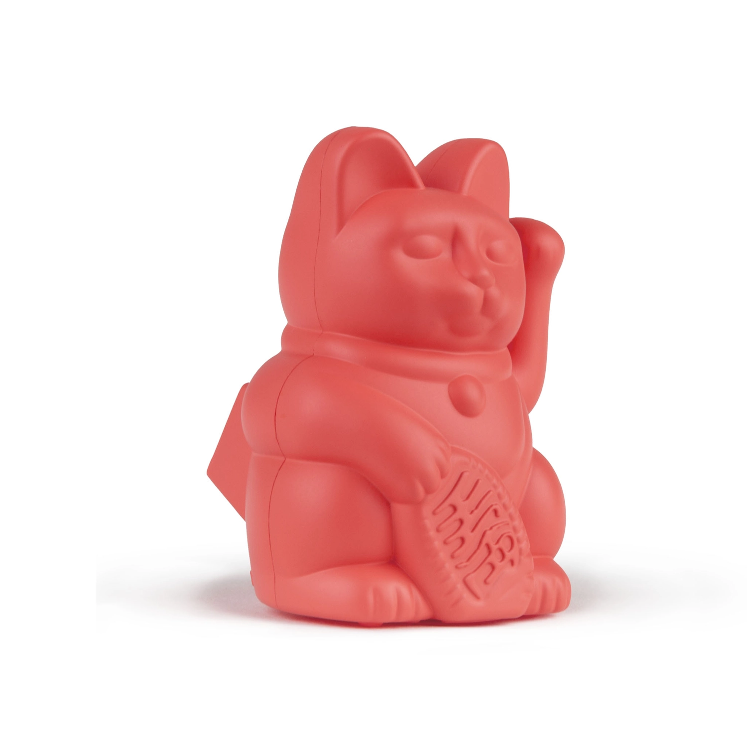 Lucky Cat Solar Neon Orange / Winkekatze/ Glückskatze , Mini, ca. 5 cm