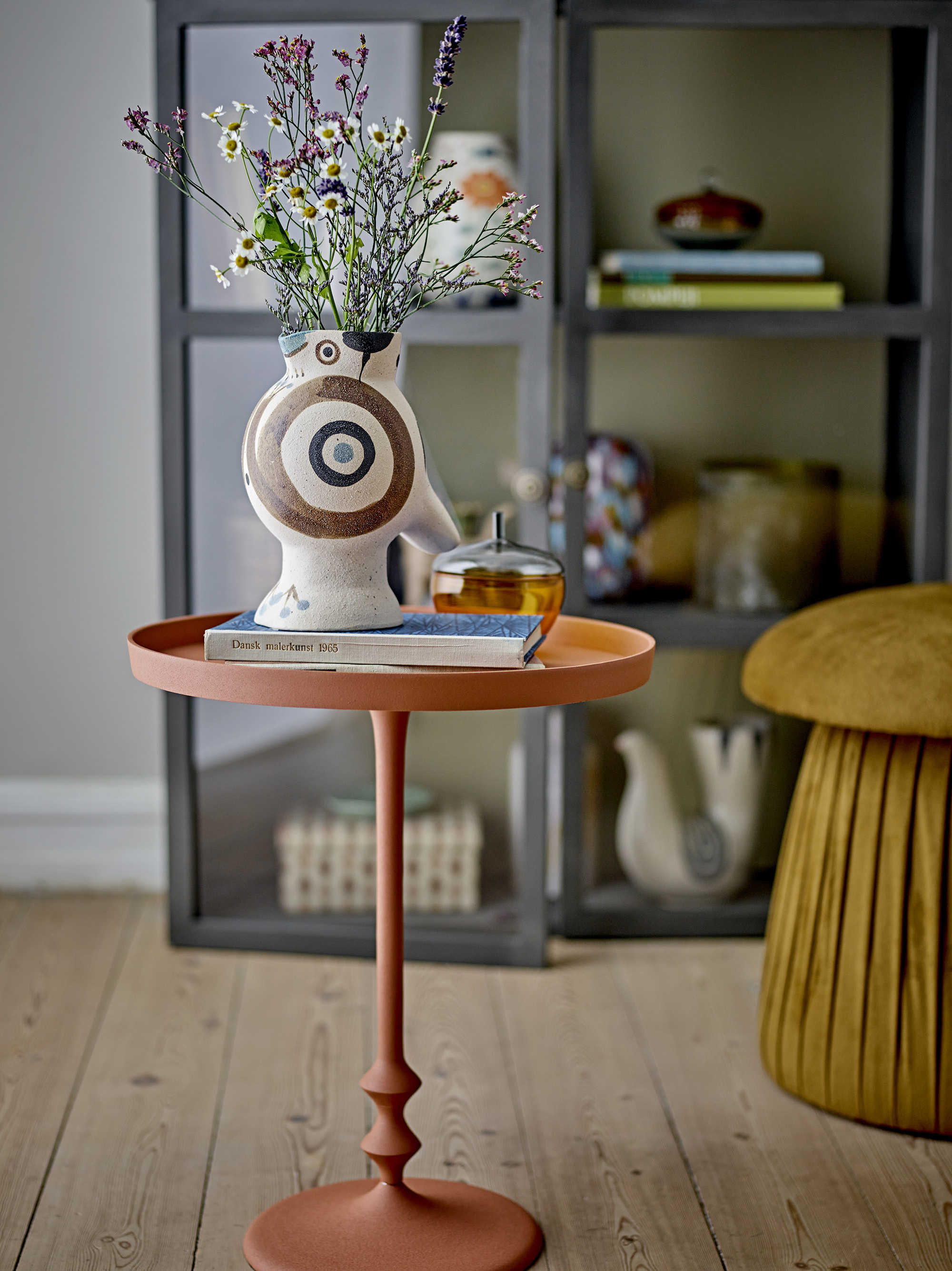 Anjou Beistelltisch, Orange, Aluminium, D37xH45 cm