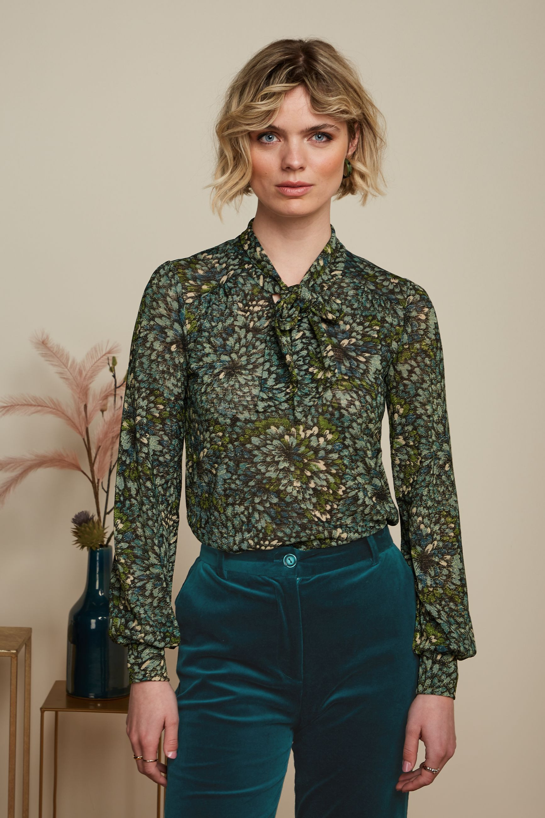 King Louie Amalia Top Glam, Farbe: Dragonfly Green