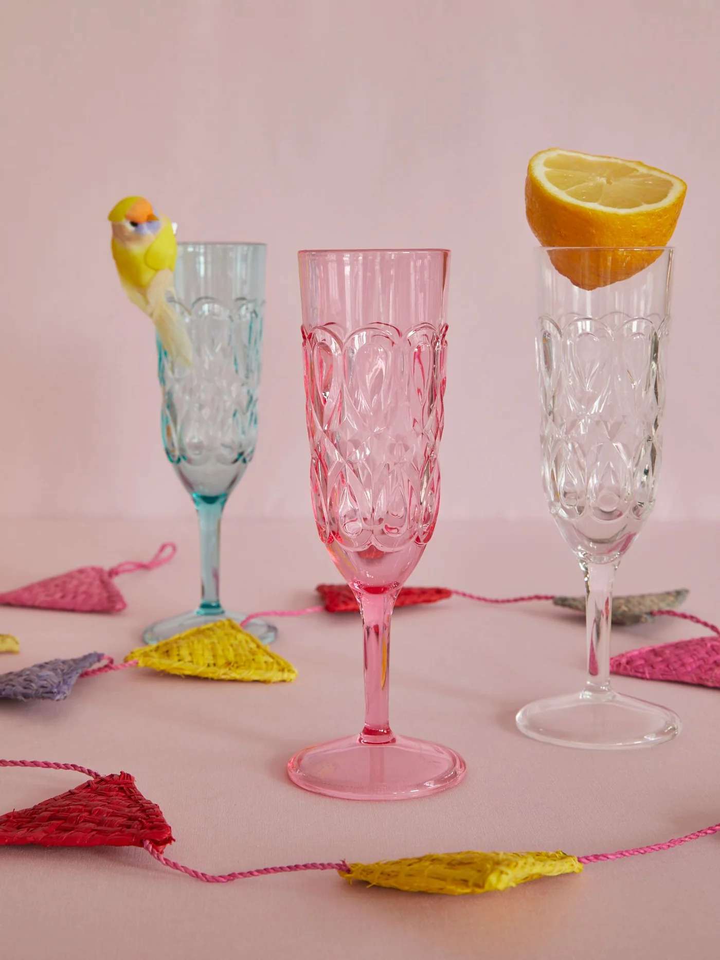 Rice Champagnerflöte Acryl, Klar, 200 ml...toll für ein besonderes Picknick oder am Pool :-)