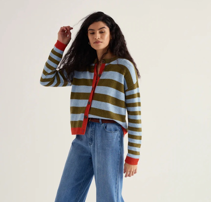 SEASALT CORNWALL Strickjacke Pinwell Cardigan-Bright Shape Seagrass Mix