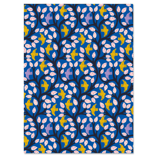 Geschenkpapier Yellow Birds von Monika Forsberg , ca. 50 x 70 cm