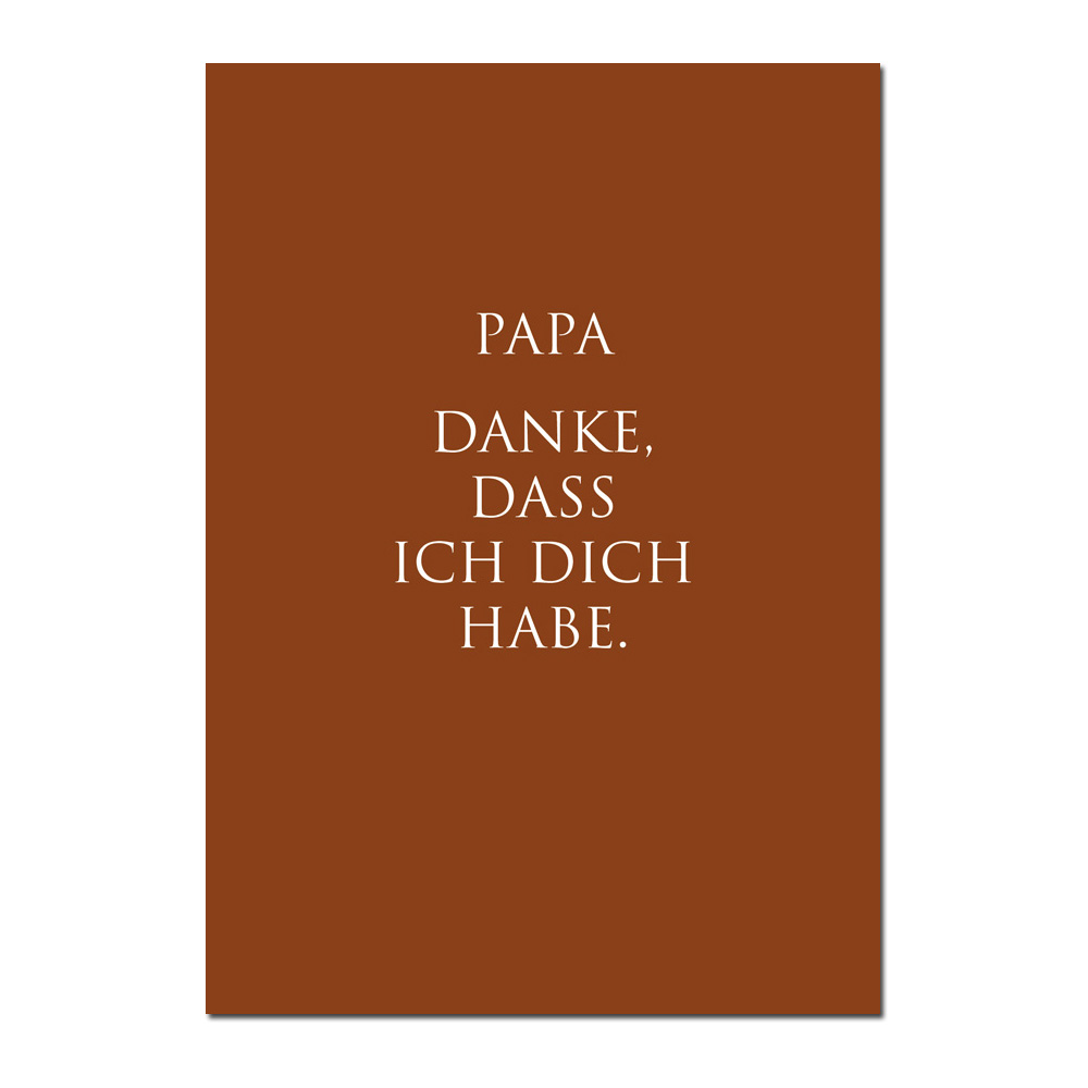 Wunderwort Postkarte "Papa... Danke, dass ich Dich habe."