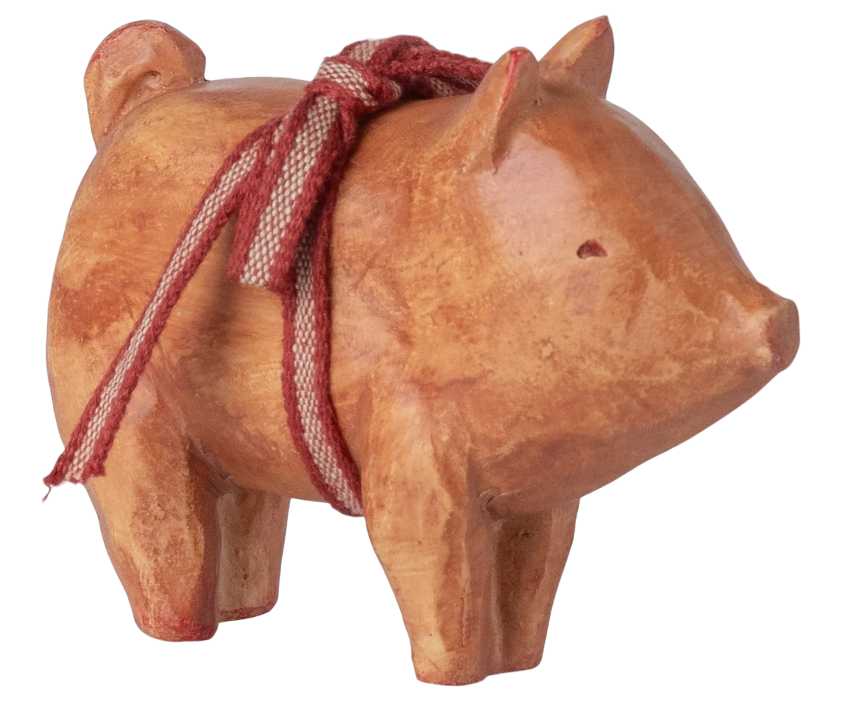 Maileg Schwein mit Schleife - Rosa, ca. 6,5 x 8 cm