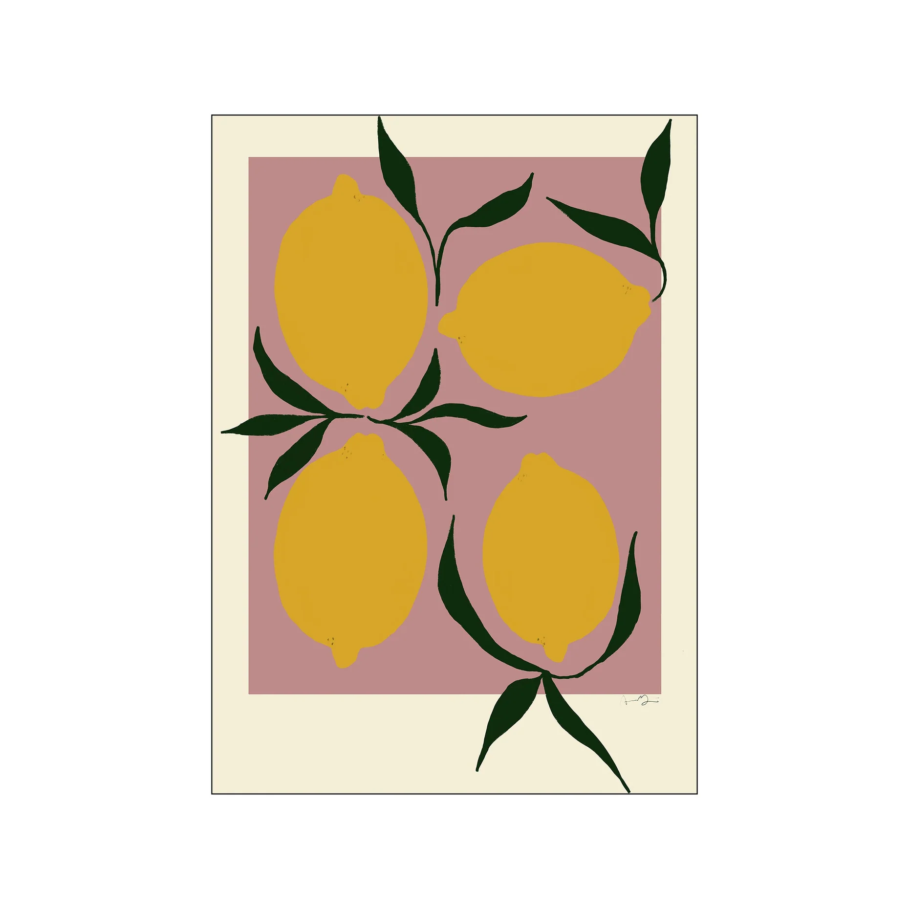 Kunstdruck A5 " Pink Lemon"  Zitronen