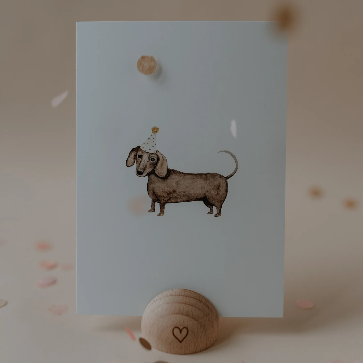 Eulenschnitt Postkarte Dackel / Dachshund
