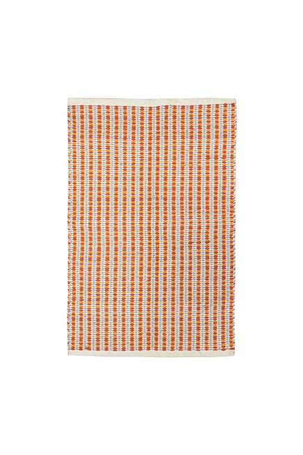 Teppich STRIPES, Orange-Grau,  ca. 90 x 60 cm, Baumwolle