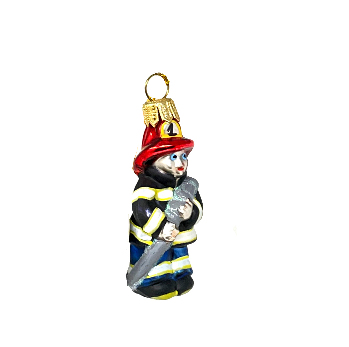 Christbaumschmuck Feuerwehrmann klein, Glas, ca. 6,5 cm 