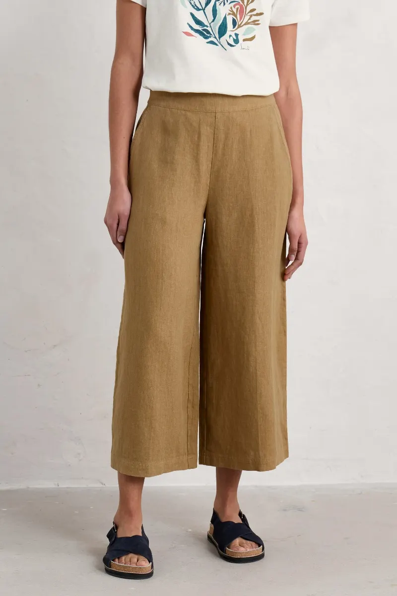 SEASALT CORNWALL Merrivale Linen Culottes, Culotte Hose, Farbe: Sand Dune, 100% Leinen 