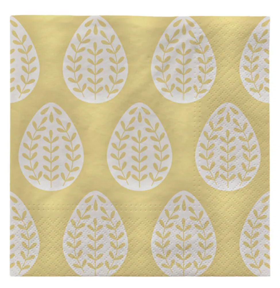 Egga  Papierservietten White/Yellow, Papier von Broste Copenhagen, B33 x L33 cm 