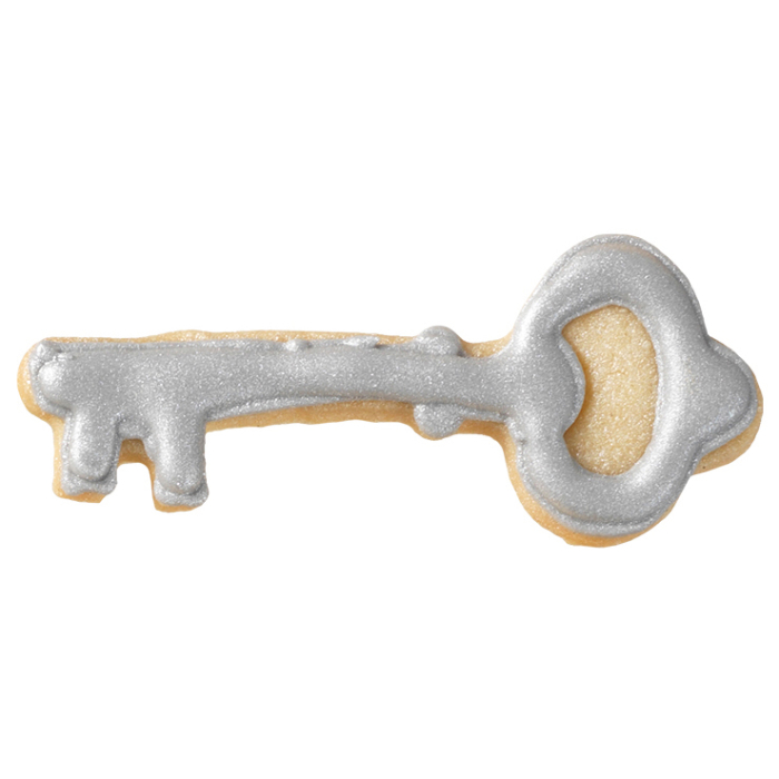 Ausstecherle Schlüssel 8 cm, Edelstahl von Birkmann, mit Innenprägung, Prägeausstecher, Ausstechform