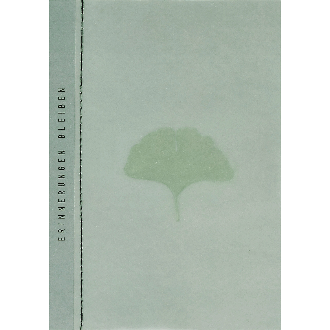 Räder Genähte Transparentpapierkarte "Ginkgo"...Erinnerungen bleiben, Räder Trauerkarte