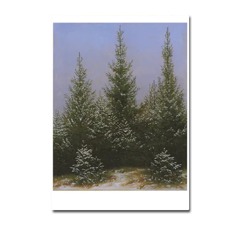 Postkarte Caspar David Friedrich "Fichtendickicht im Schnee, gegen 1828"  Kunst   