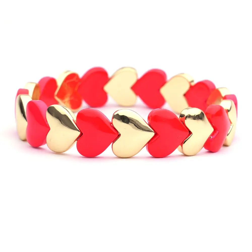 Lot83 LizzyMae Armband Emaille 064 rote Herzen, Modeschmuck      