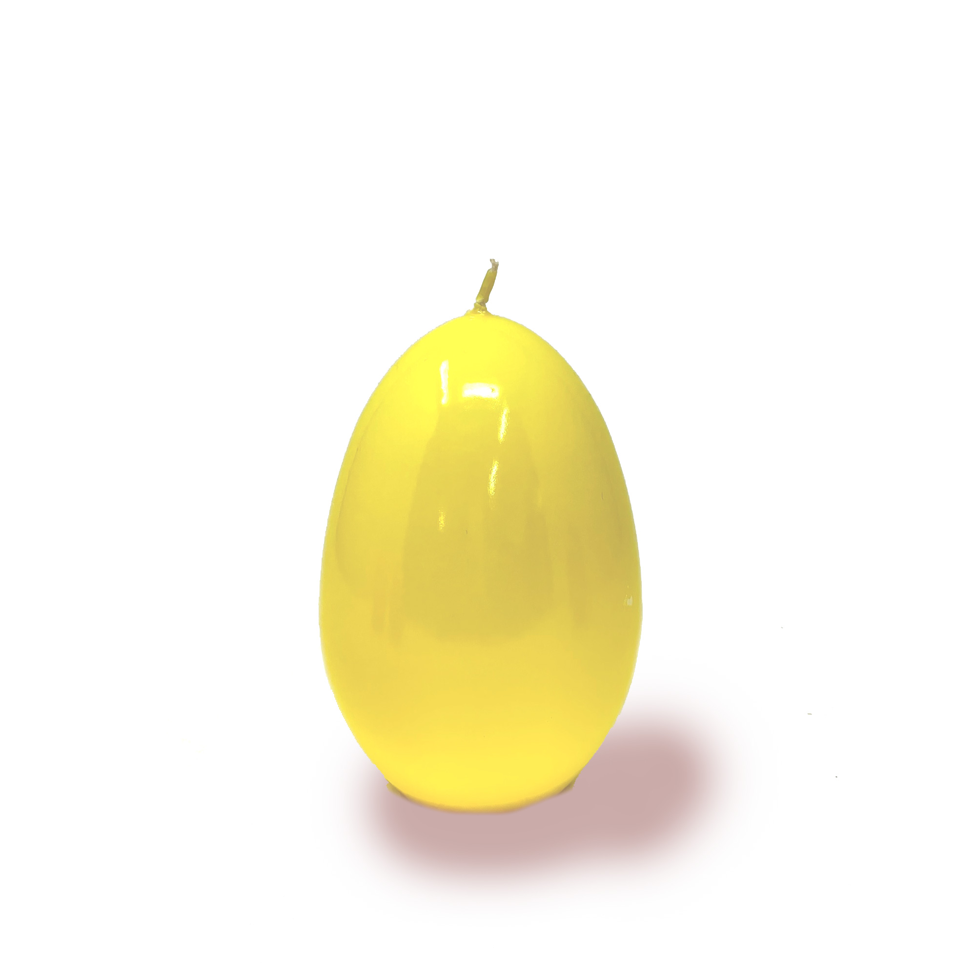 Engels Kerzen Eierkerze gelackt,  Höhe ca. Ø8 H12 cm, Farbe: Gelb/Kiwi
