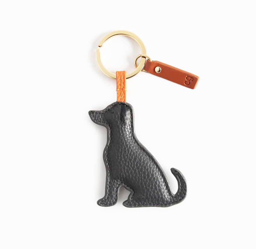 Schlüsselanhänger Hund  von Caroline Gardner, Charcoal Labrador Keyring