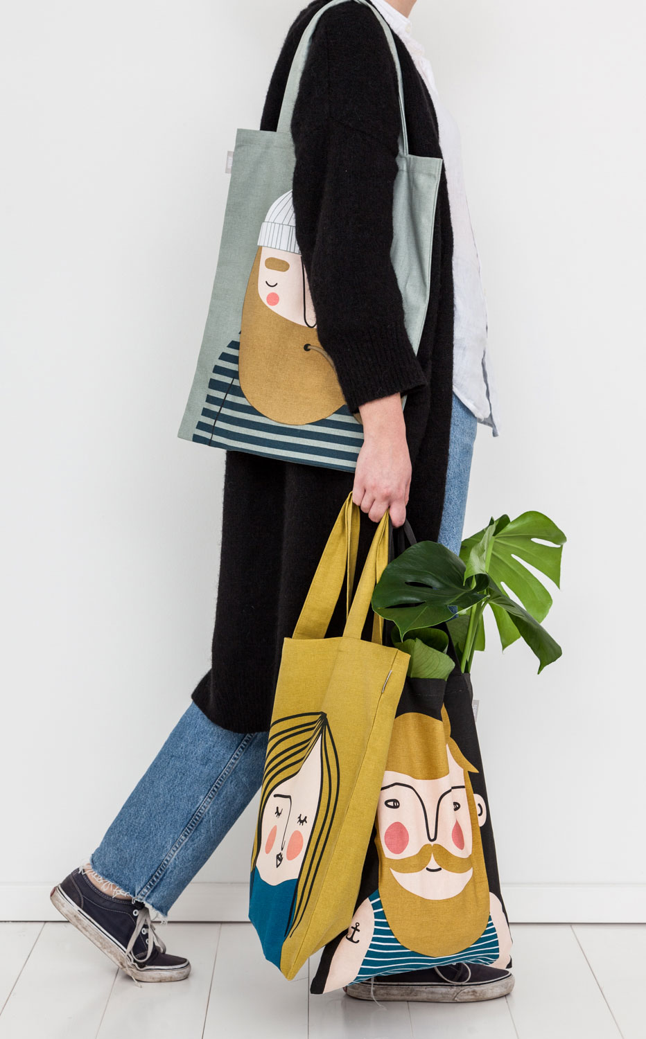 Spira of Sweden Stofftasche EBBOT, Mann mit Bart