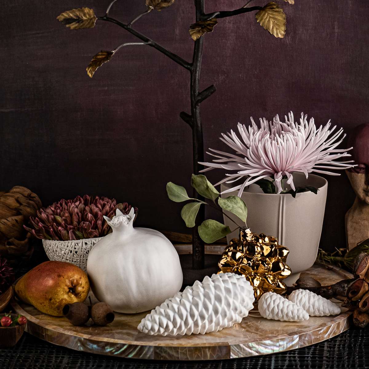 KLATT OBJECTS PINUS nigra S / Paar / Zapfen, ca. 5,9 cm, Porzellan