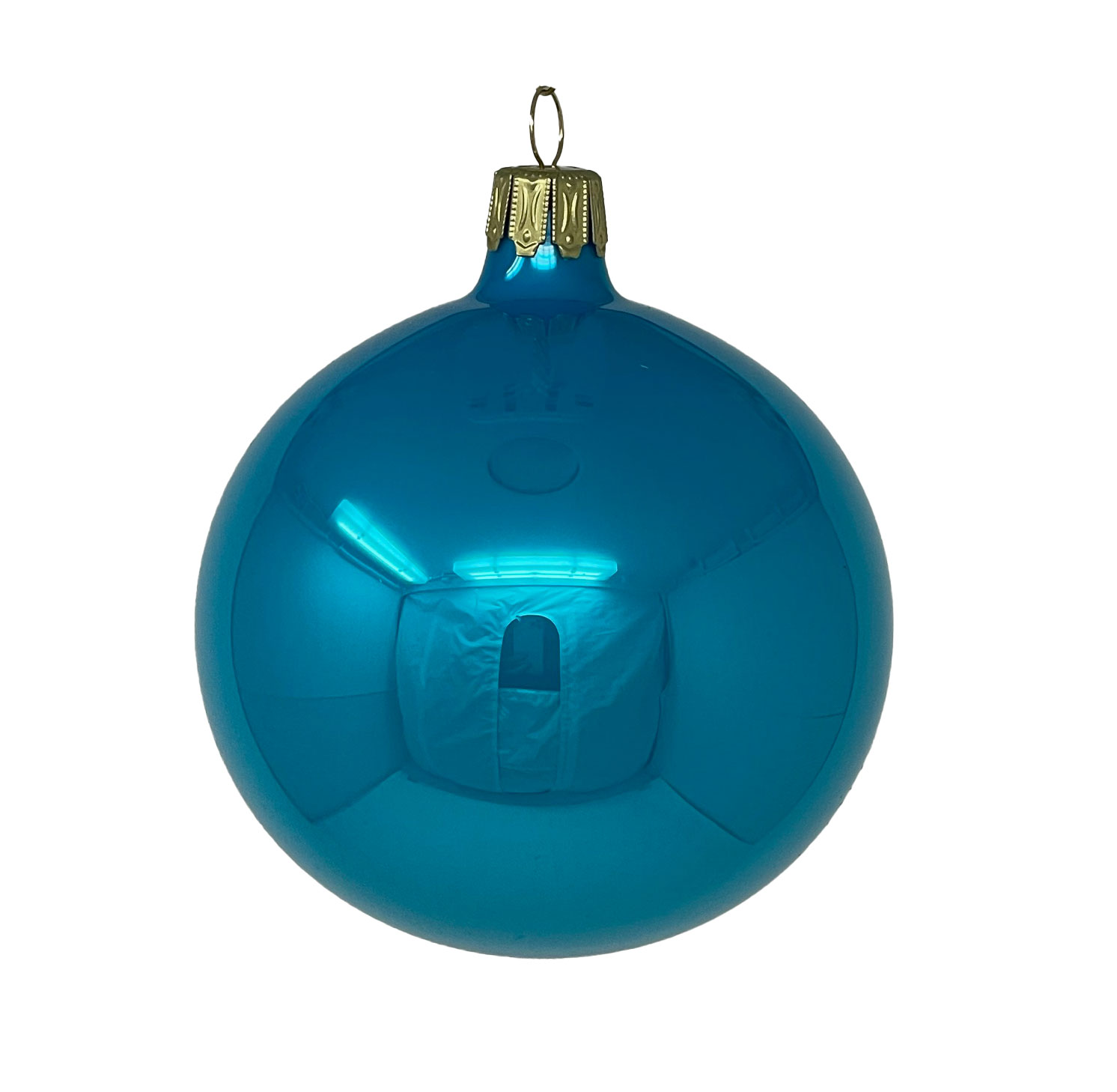 Christbaumkugel türkis opal, D. 8 cm