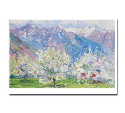 Gabriele Münter Postkarte  "Baumblüte in Lana, 1908"   Kunst