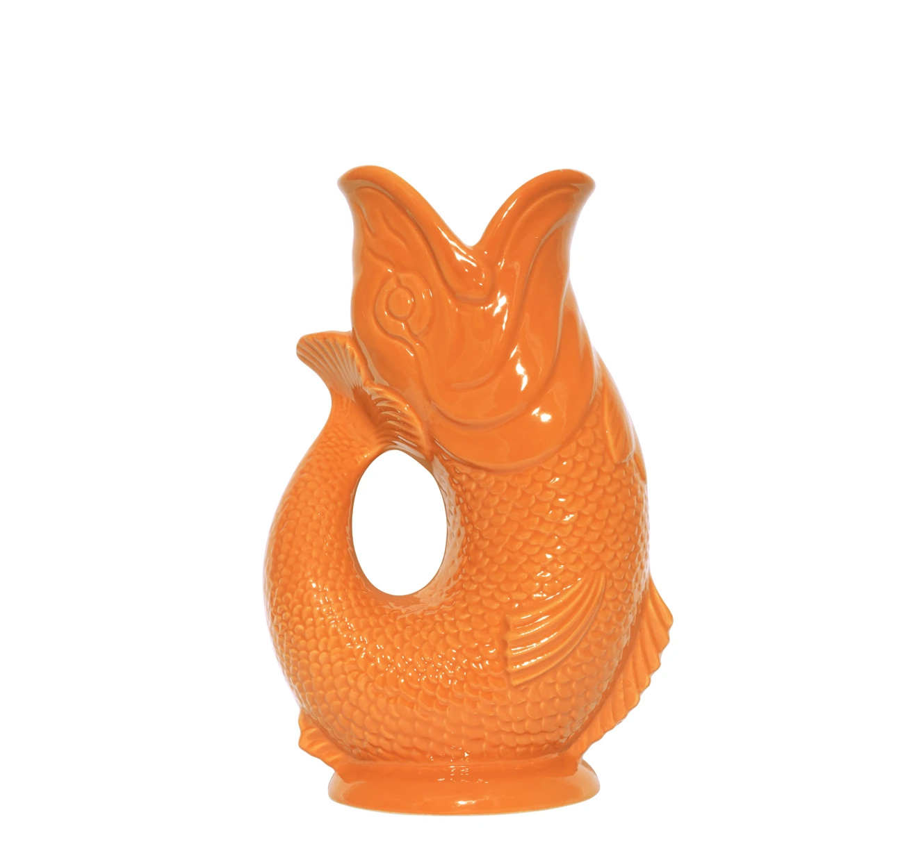 Gluckigluck  Fisch Karaffe/ Vase L orange ca. 0,7 L, Höhe ca. 22 cm 