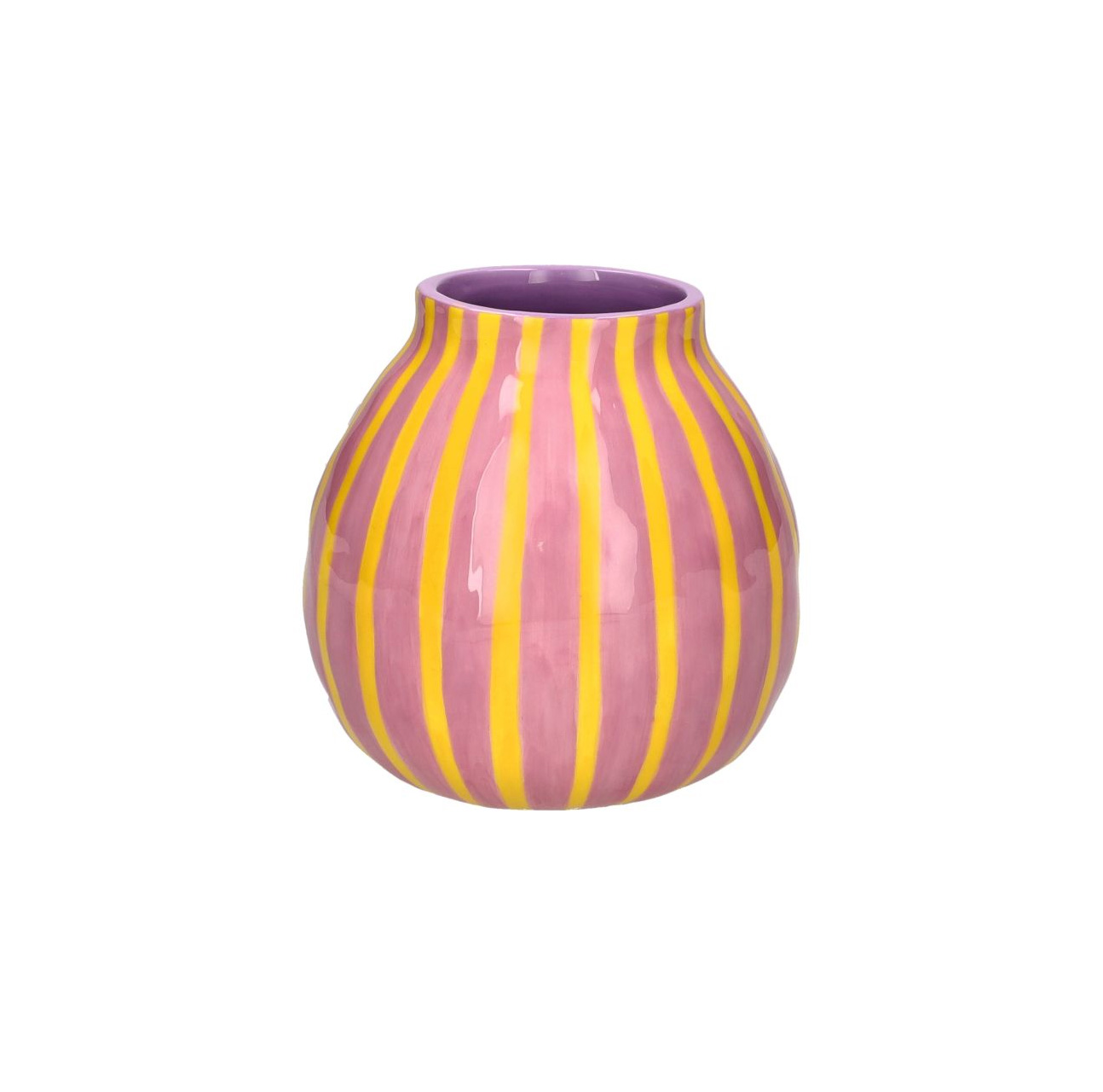 Artisan, Vase Streifen S, rosa/gelb , Höhe ca. 13,6 cm, Streifen  
