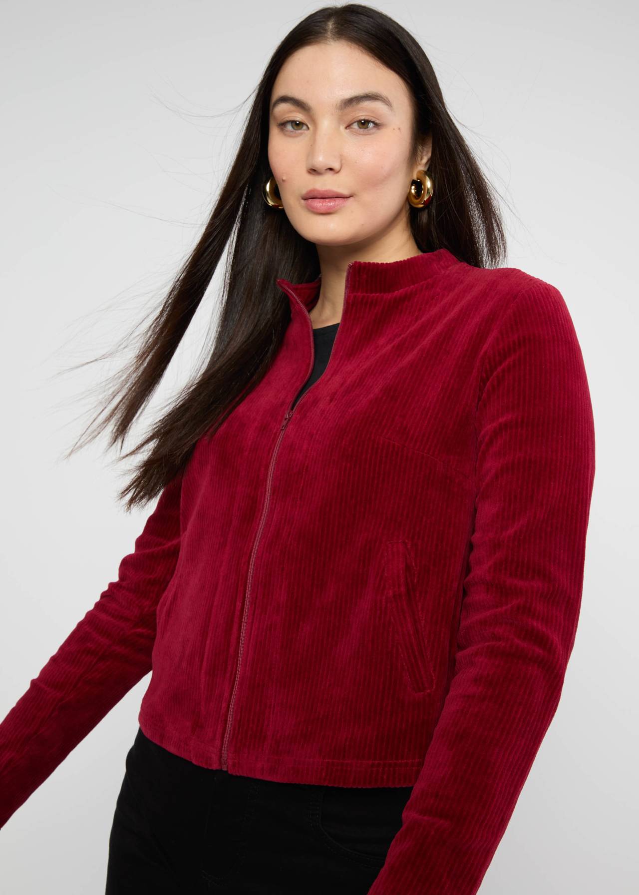 % Blutsgeschwister Jolly Zip up Jacke - fine needle red