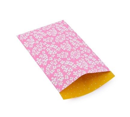 Geschenktüte Papier Blümchen Pink-gelb, 17 x 25 cm, Flach