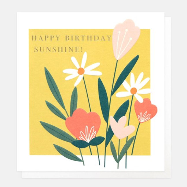 Caroline Gardner florale Geburtstagskarte , MED007, Happy Birthday Sunshine