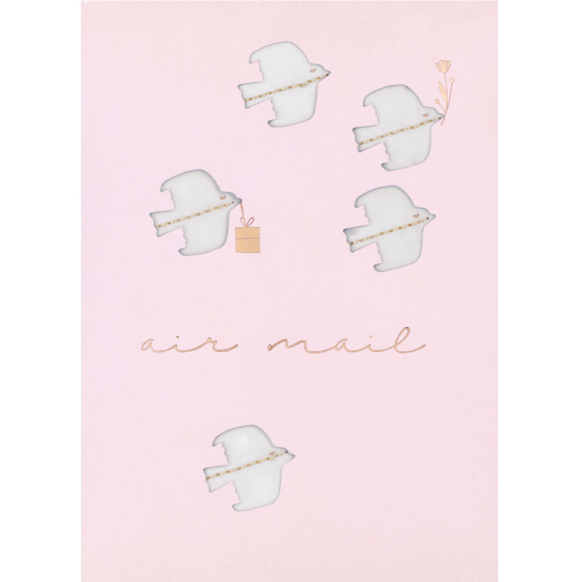 Räder NATURWUNDERKARTE "AIR MAIL" Karte zur Geburt, rosa