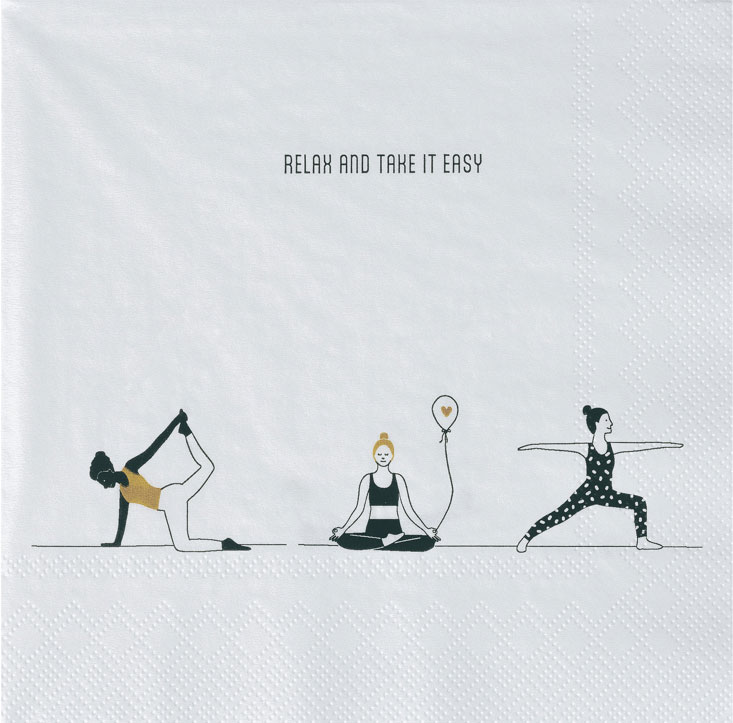 Räder Papierservietten SERVIETTEN ""Relax and take it easy"", Lunchservietten , Yoga