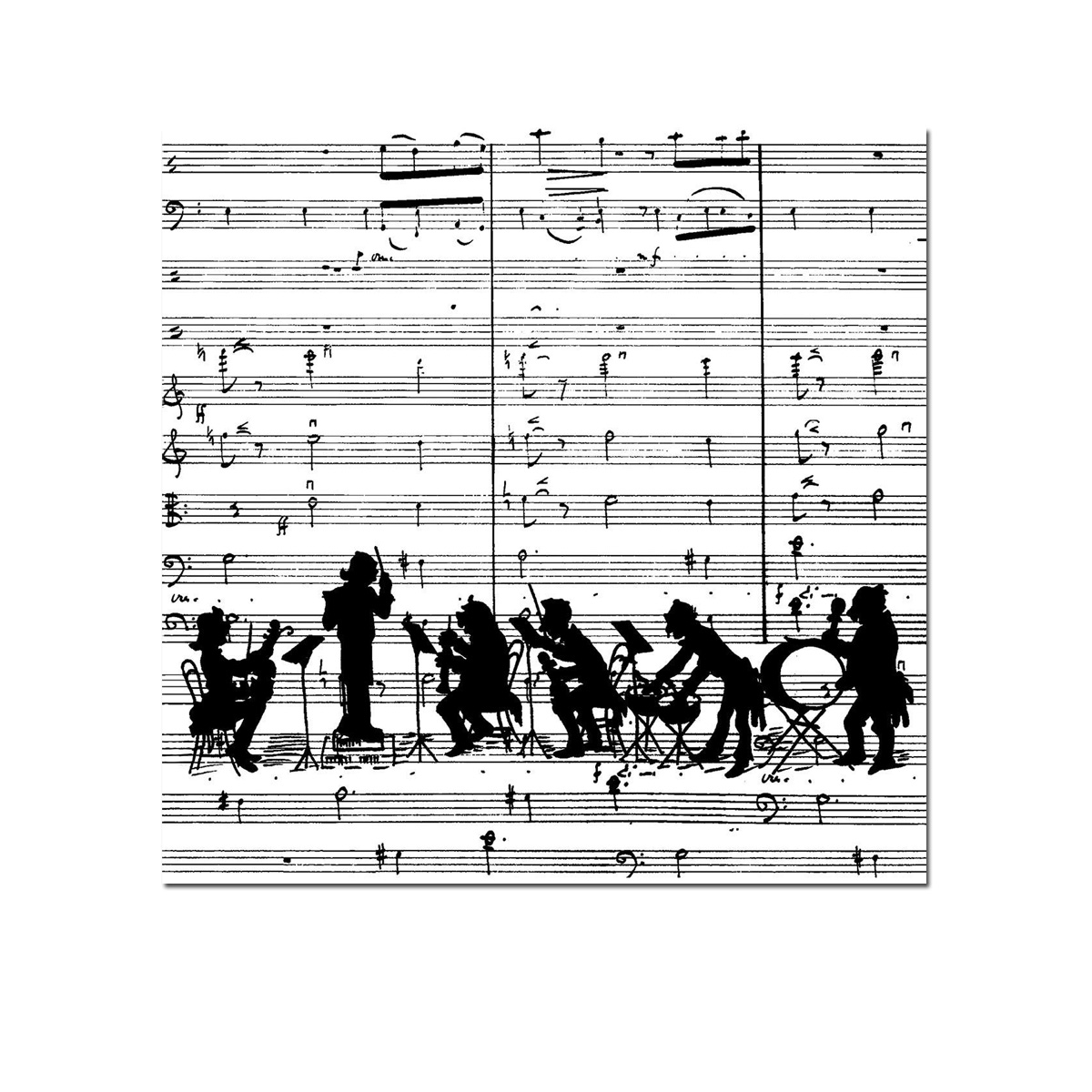 Papierservietten Orchestra , 25 x 25 cm  , Cocktailservietten , ppd , Musik