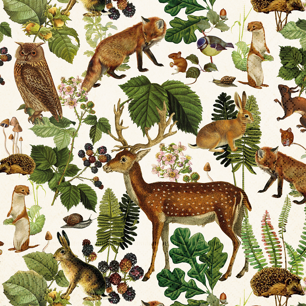 Sköna Ting Papierservietten "Forest Animals" Waldtiere,  ca. 33 x 33 cm, Lunchservietten