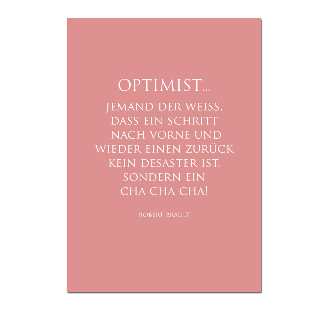 Wunderwort Postkarte "Optimist" Robert Brault
